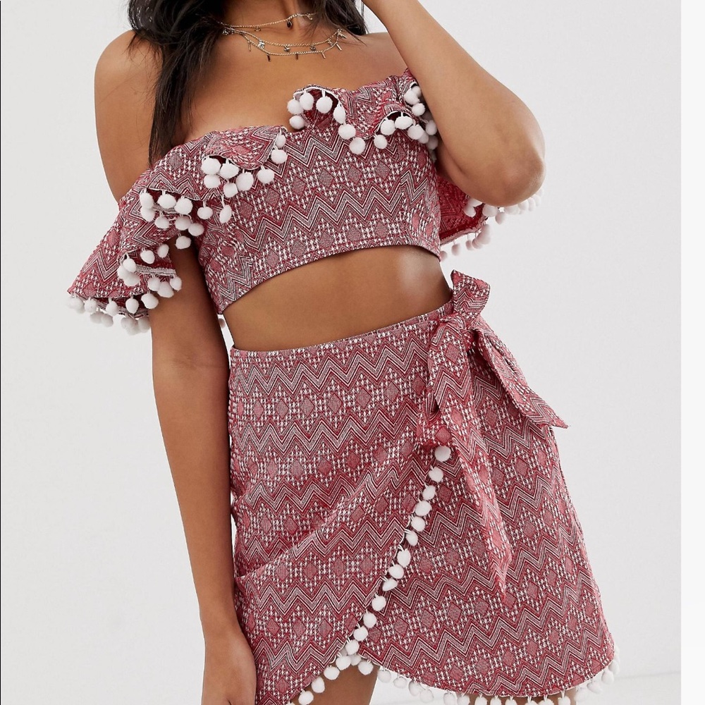 Boho Beach Two-Piece Set (Top + Wrap Skirt) 🌴✨ NWOT Size 6 - Picture 5 of 8